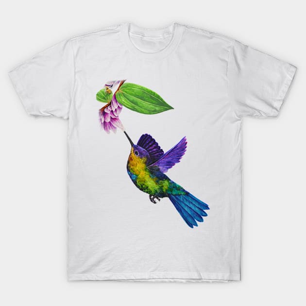 Colorful Hummingbird T-Shirt by justarts